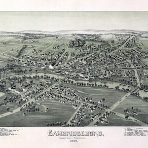 1895 Panorama-Karte von Cambrileyboro Crawford County Pennsylvania