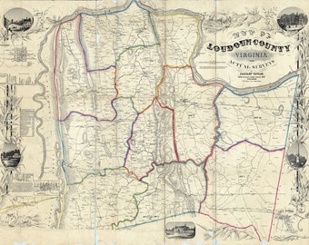 1854 Map of Loudoun County Virginia Genealogy Farm Names