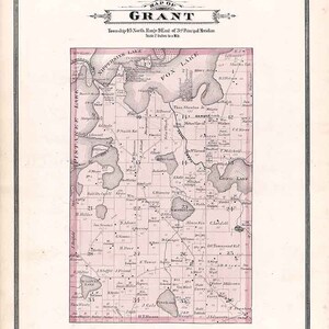 1885 Map of Grant Township Lake County Illinois