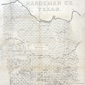 1880 Farm Line Map du comté de Hardeman au Texas
