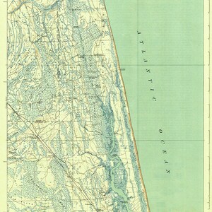 Topo-kaart uit 1918 van Palm Valley Florida Quadrangle Ponte Vedra Beach