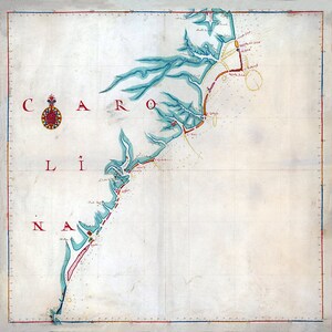 1667 Nautical Map of Carolina from Cape Henry to Saint Augustine