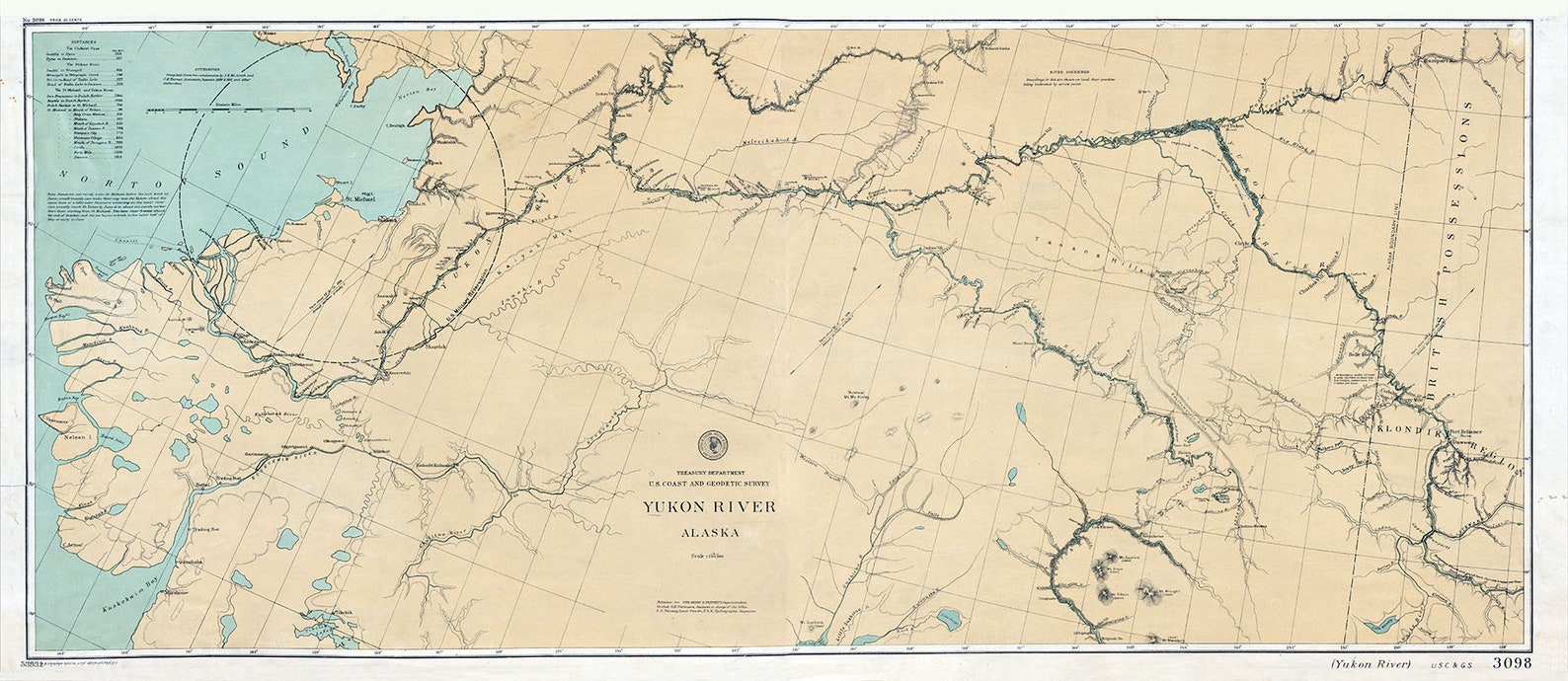1898 Map of the Yukon River Alaska Etsy
