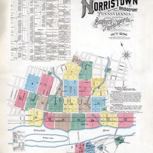 1896 Stadtplan von Norristown Montgomery County Pennsylvania