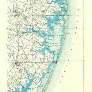 1901 Mapa topográfico del cuadrilátero de Ocean City Maryland