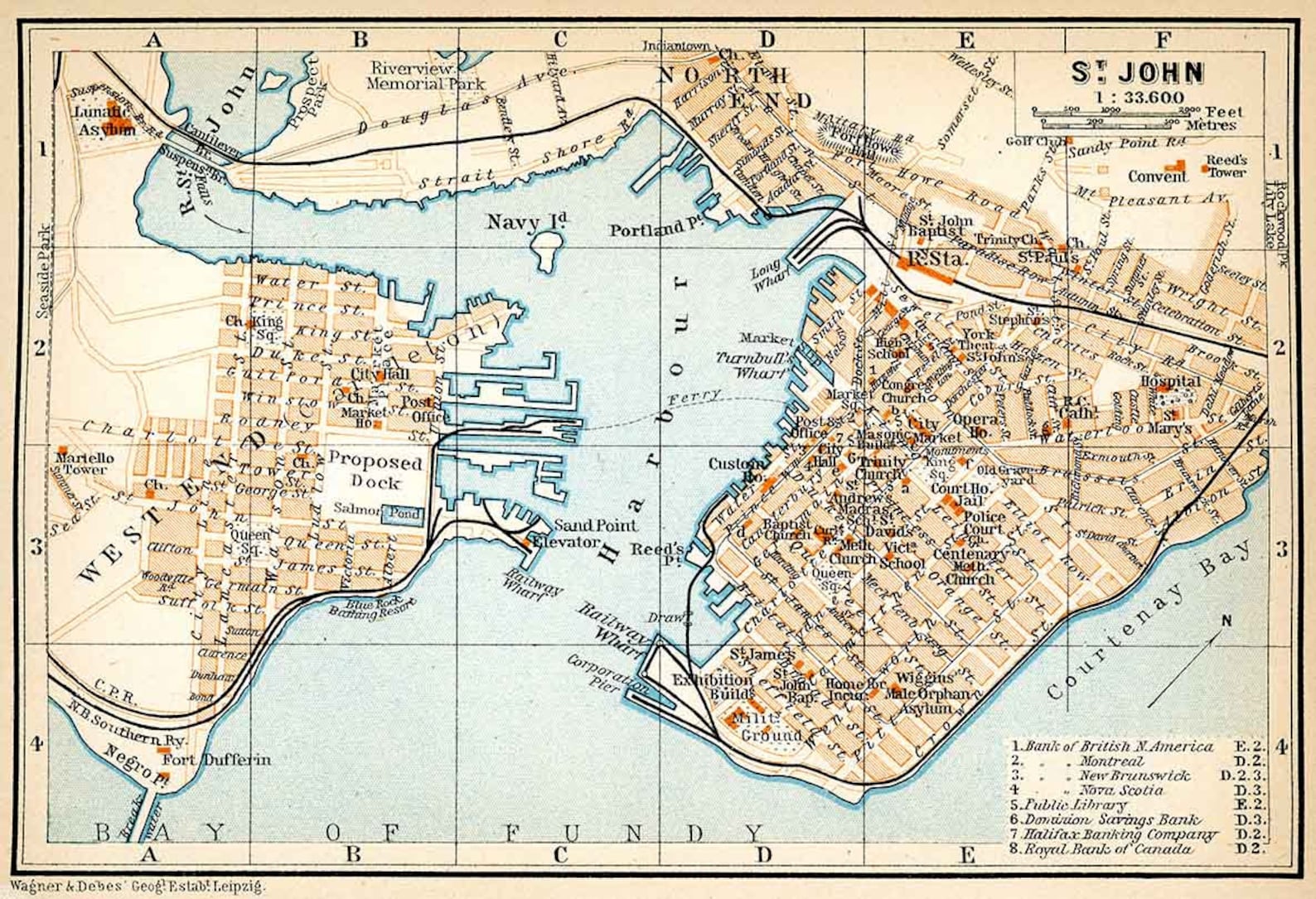 1907 Map of Saint John New Brunswick Canada Etsy