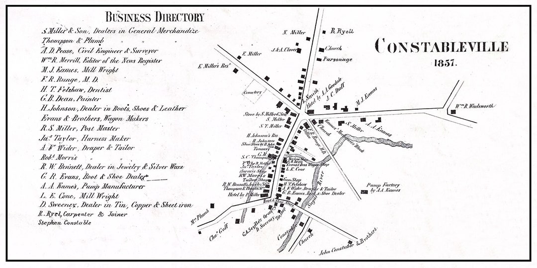 1857 Map of Constableville Lewis County New York Etsy