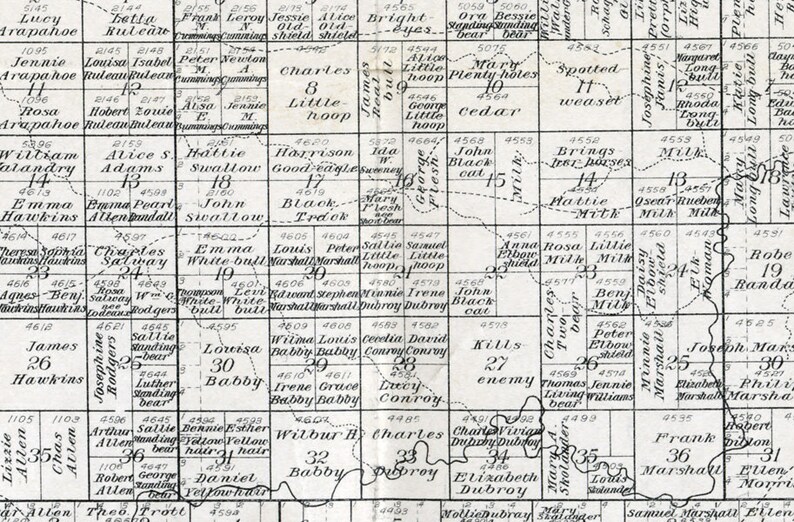 1910 Farm Line Map of County South Dakota Etsy