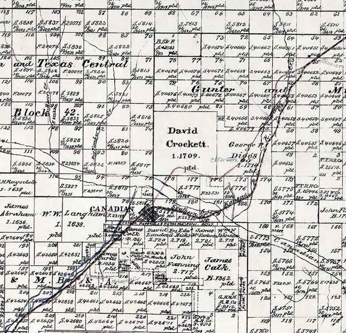 1888 Farm Line Map of Hemphill County Texas Etsy
