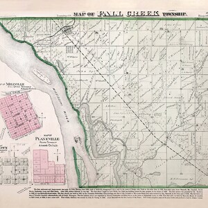 1872 Map of Fall Creek Township Adams County Illinois