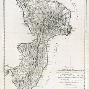 1731 Kaart van Calabrië, Italië