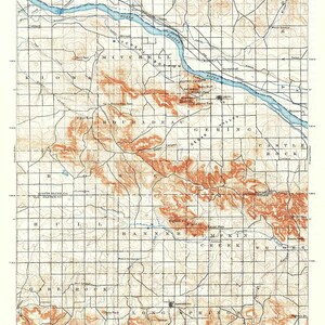 1898 Topo Map of Scotts Bluff Nebraska Harrisburg