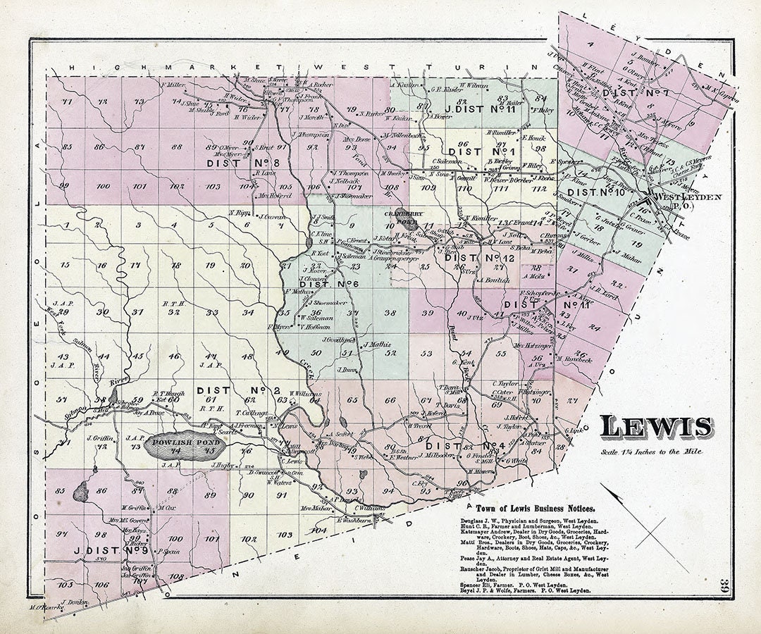 【全品送料無料】 Lewis of Map 1875 Township Etsy - York New County Lewis その他