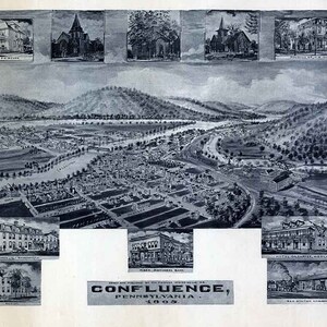 1905 Panorama-Karte von Zusammenfluss Pennsylvania
