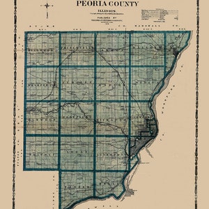 1908 Map of Peoria County Illinois