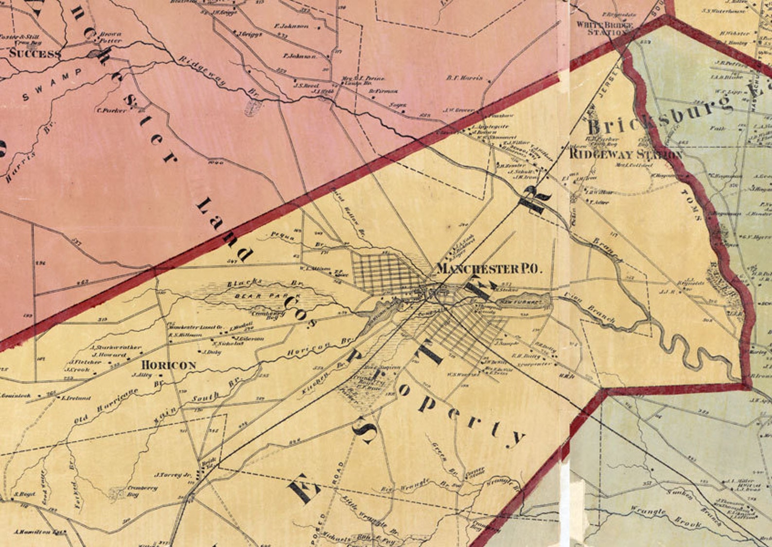 1872 Map of Ocean County New Jersey Bricksburg Etsy