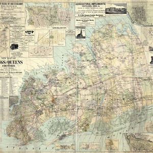 1886 Map of Kings and Queens County New York