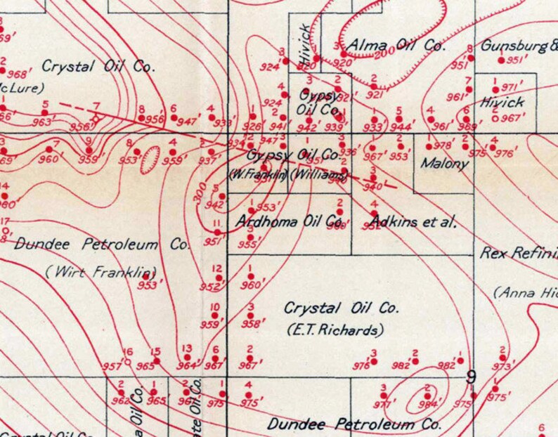 1914 Map of the Healdton Oil Field Carter County Oklahoma Gas Etsy