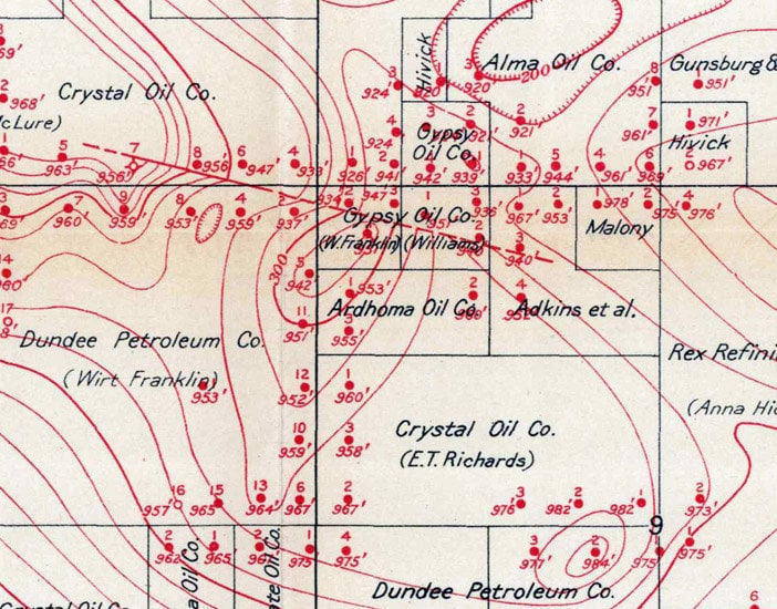 1914 Map of the Healdton Oil Field Carter County Oklahoma Gas Etsy