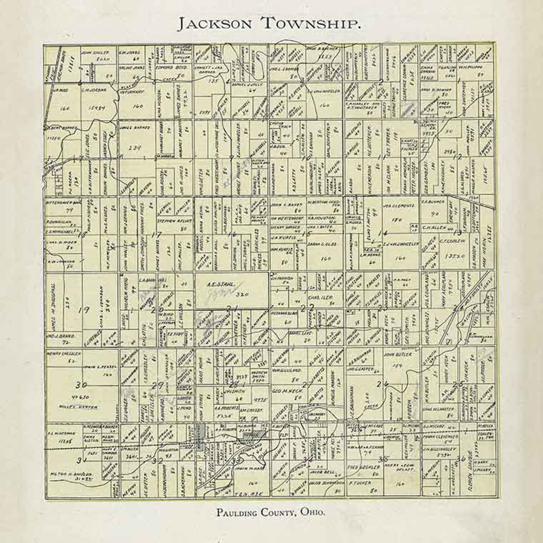 1905 Map of Jackson Township Paulding County Ohio Etsy