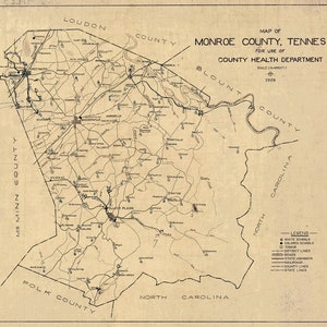 Carte du comté de Monroe, Tennessee, 1928