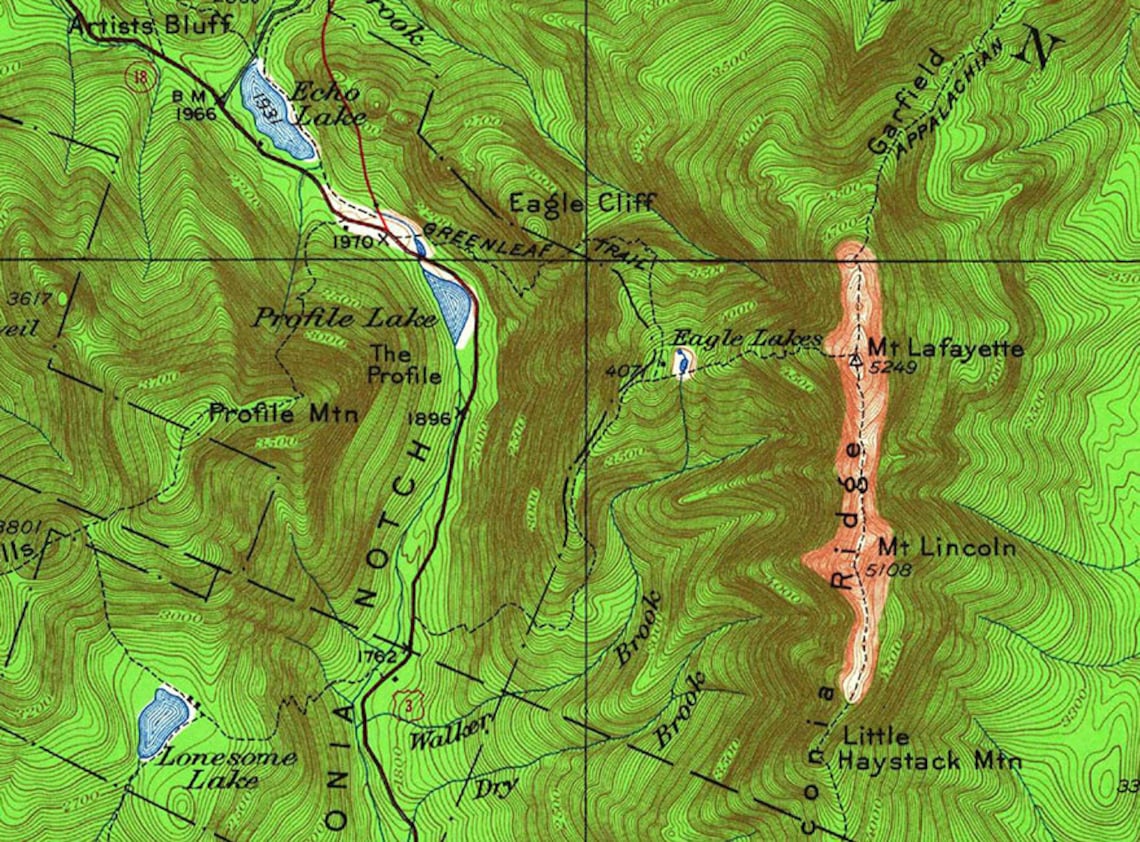 1929 Topo Map of Franconia New Hampshire White Mountains Etsy