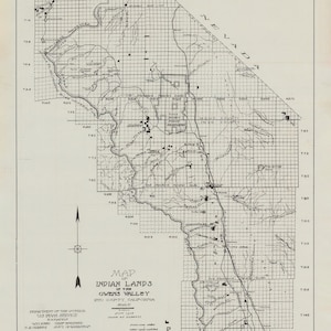 1915 Carte des terres indiennes du comté d'Inyo en Californie