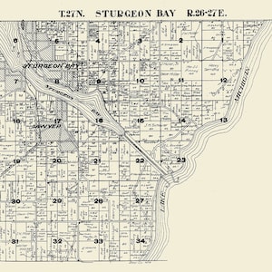 1917-Karte von Sturgeon Bay Township Door County Wisconsin