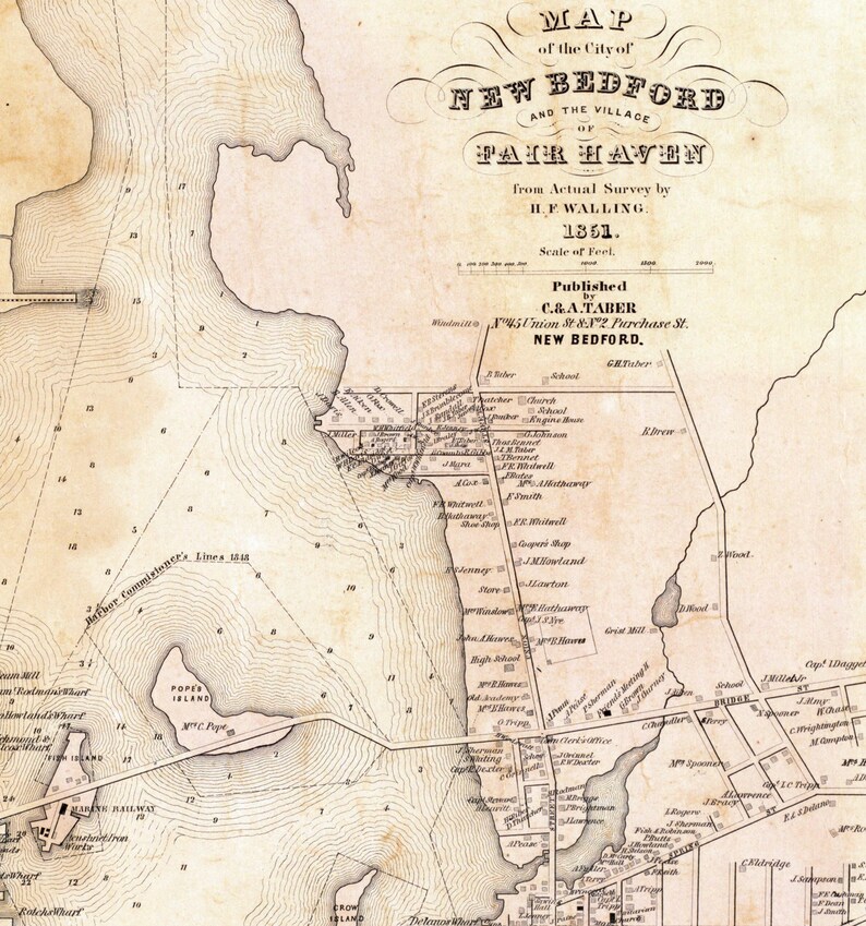 1852 Map of Bristol County Massachusetts - Etsy