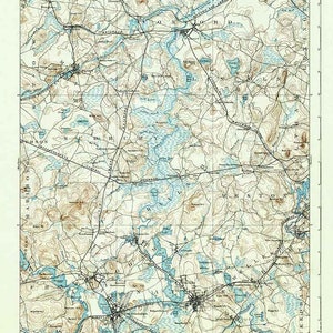 1894 Topo Map of Framingham Massachusetts Quadrangle