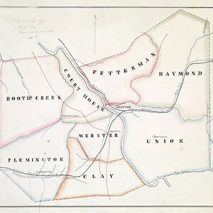 1889-Karte von Taylor County, West Virginia