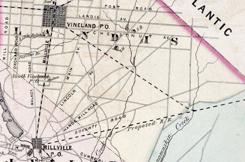 1876 Map of Cumberland County New Jersey Etsy