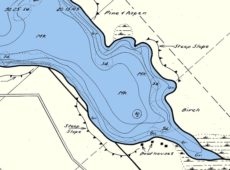 1941 Map of Booth Lake Oneida County Wisconsin Etsy