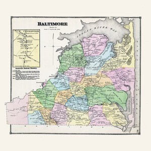 1868 Map of Baltimore Sussex County Delaware