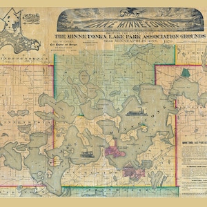 1878 Map of Lake Minnetonka Minnesota