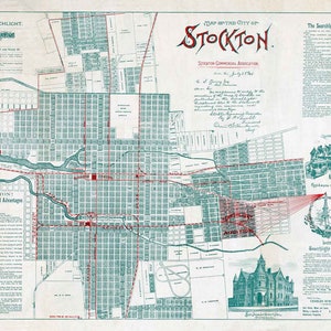 1896 Map of Stockton California