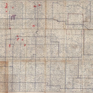 Début des années 1900, carte du comté de Beaver, Oklahoma