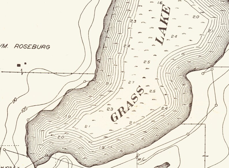 1916 Map of Grass Lake Emmet County Iowa Etsy Israel