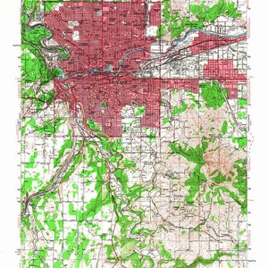 1950 Topo Karte von Spokane Washington Fivemile Prairie