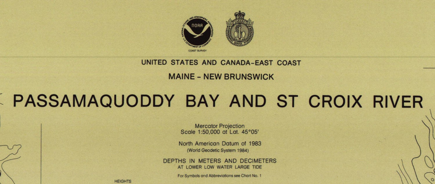 1996 Nautical Map of Passamaquoddy Bay and St Croix River Etsy