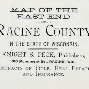1893 Map of Racine County Wisconsin East Side of County image 2