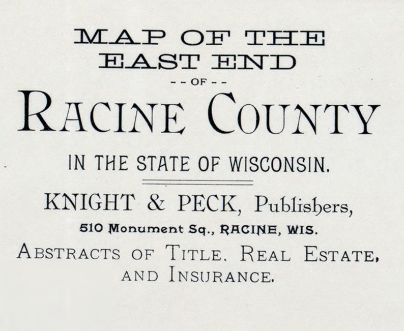 1893 Map of Racine County Wisconsin East Side of County image 2