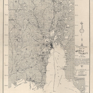 1895-Karte von Mobile County, Alabama