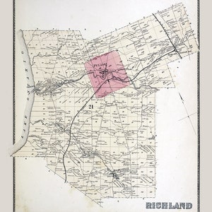 1867 Map of Richland Village Oswego County New York