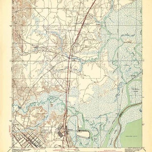 1941 Topo Karte von Chickasaw Alabama Quadrangle