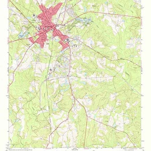1971 Topo Karte von Swainsboro, Georgia Quadrangle Evergreen Forest Land