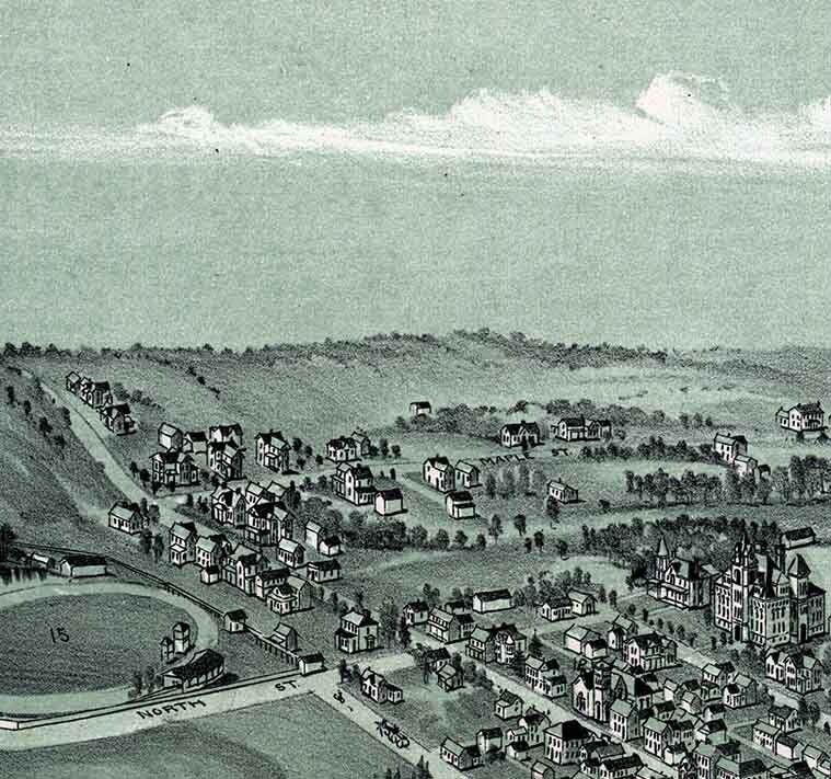 1899 Panoramic Map of Woodsfield Monroe County Ohio Etsy