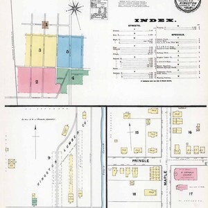 1891 Plan de la ville de Kingston Luzerne County en Pennsylvanie