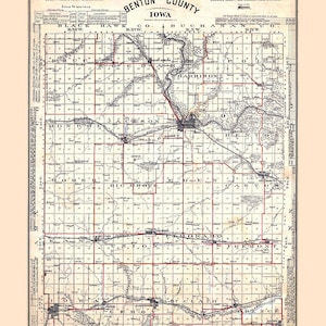 1914 Map of Benton County Iowa