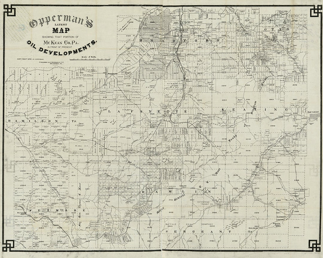 1879 Map of Mckean County PA Oil Developments Etsy